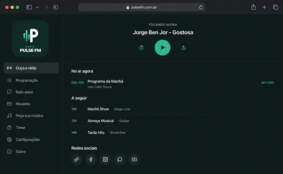BRASCAST app as PWA on computer