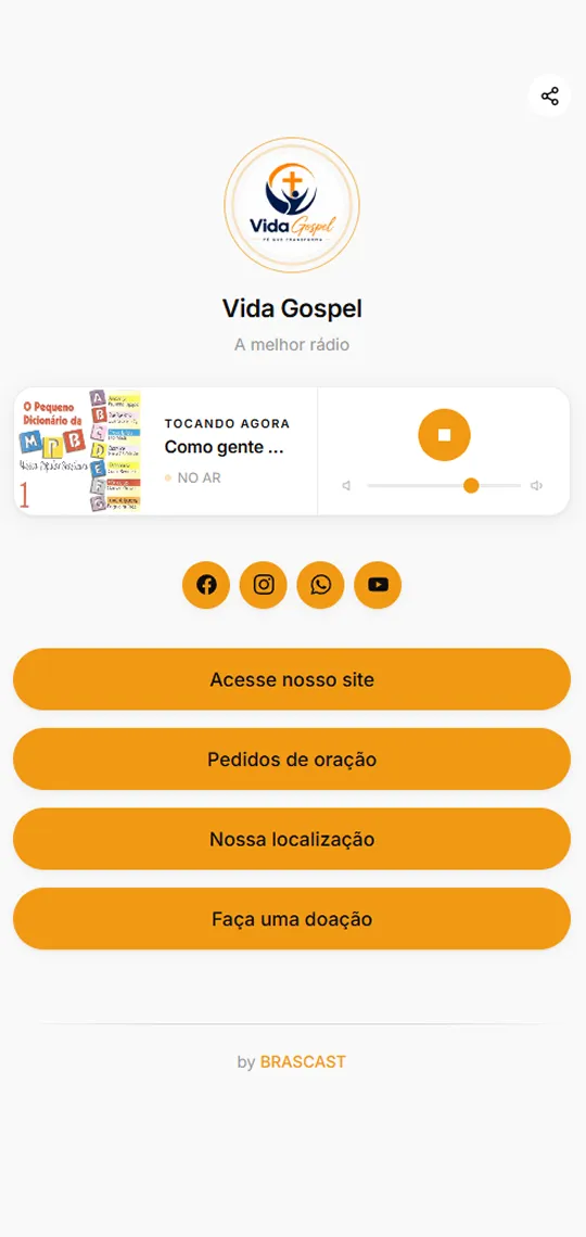 Start Page example: Vida FM Gospel